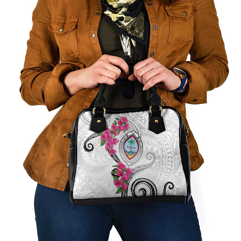 Guam Chamorro Shoulder Handbag Curves Polynesian Tattoo Mix Bougainvillea LT05 - Polynesian Pride