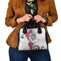 Guam Chamorro Shoulder Handbag Curves Polynesian Tattoo Mix Bougainvillea LT05 - Polynesian Pride