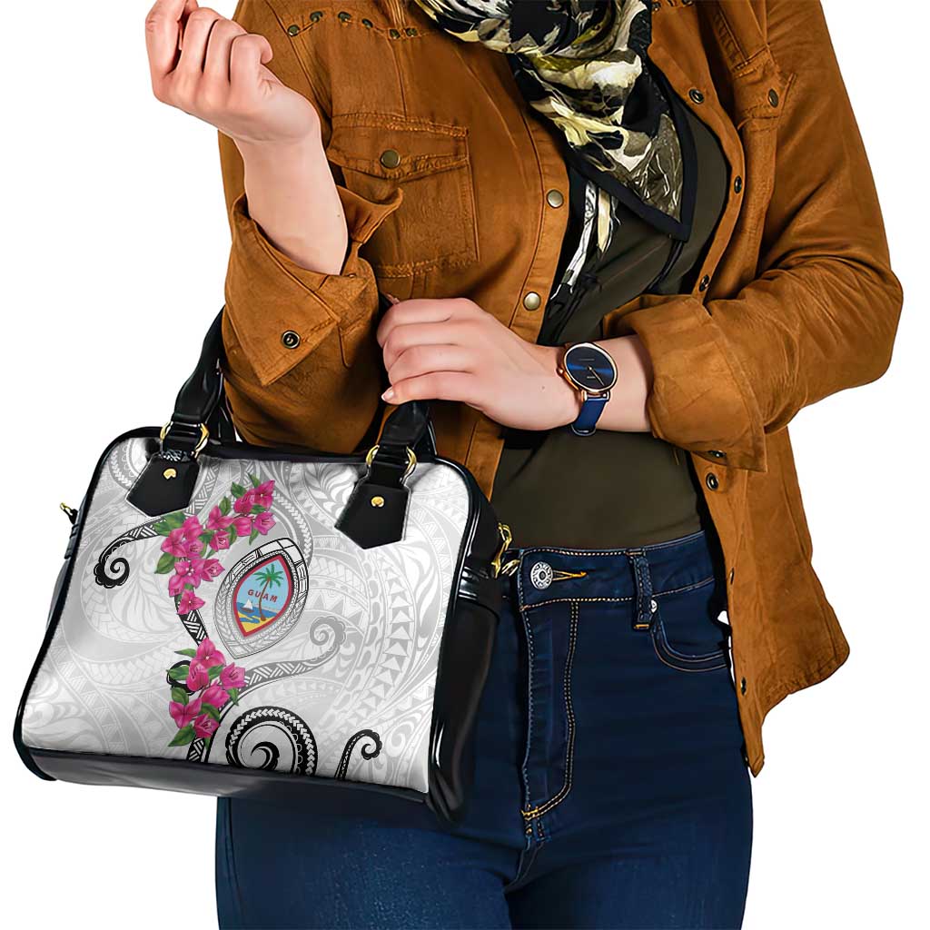 Guam Chamorro Shoulder Handbag Curves Polynesian Tattoo Mix Bougainvillea LT05 - Polynesian Pride