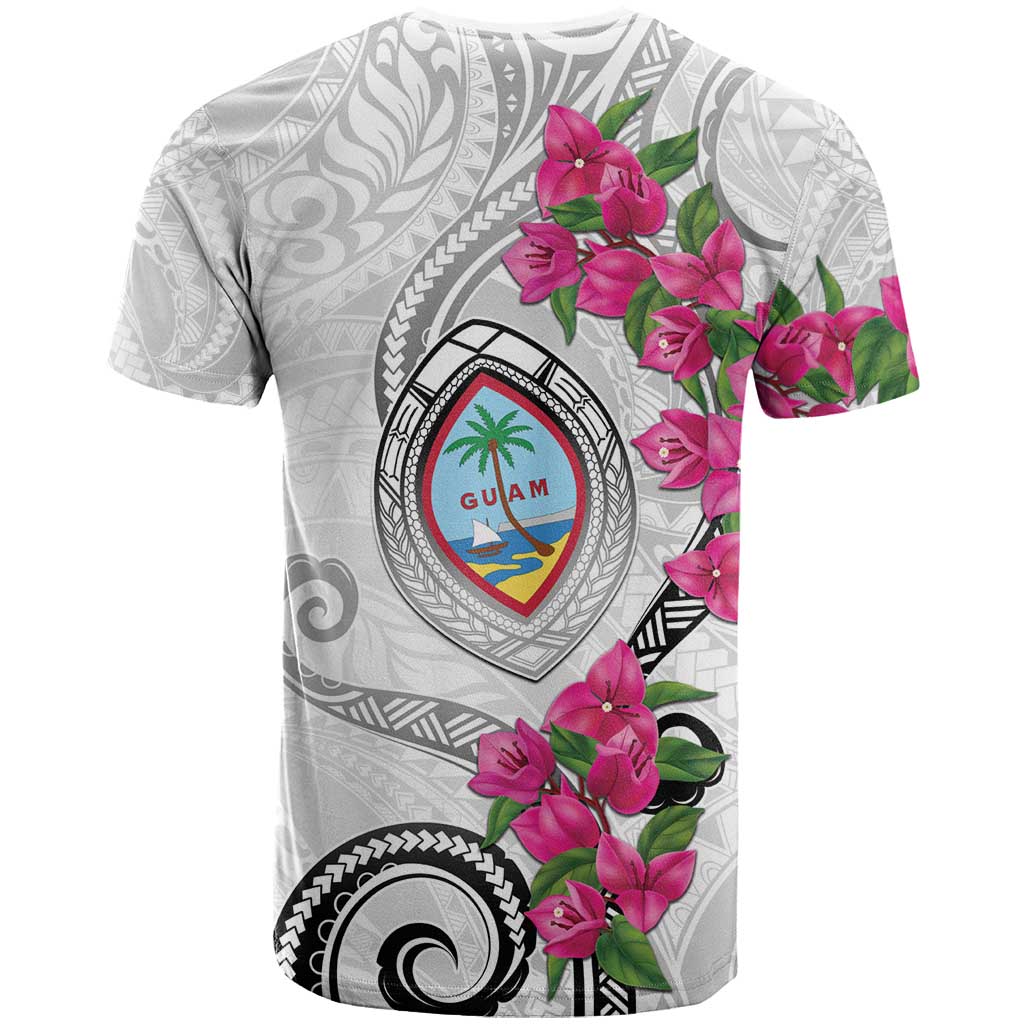 Guam Chamorro T Shirt Curves Polynesian Tattoo Mix Bougainvillea LT05 - Polynesian Pride
