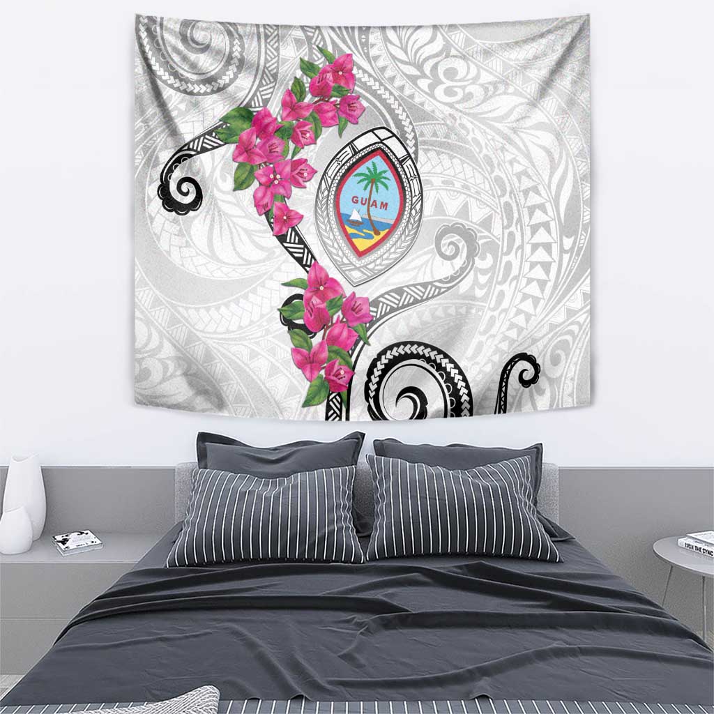 Guam Chamorro Tapestry Curves Polynesian Tattoo Mix Bougainvillea LT05 - Polynesian Pride