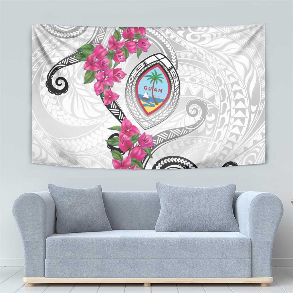 Guam Chamorro Tapestry Curves Polynesian Tattoo Mix Bougainvillea LT05 - Polynesian Pride