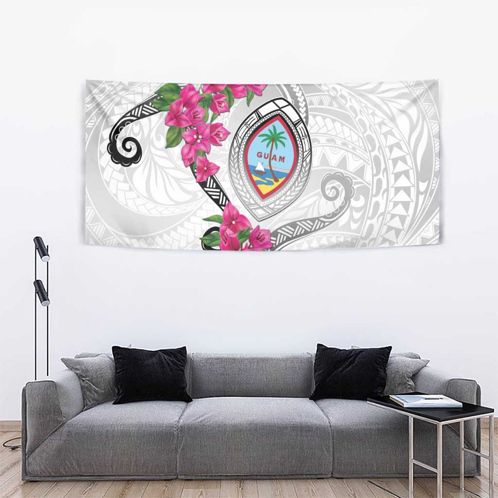 Guam Chamorro Tapestry Curves Polynesian Tattoo Mix Bougainvillea LT05 - Polynesian Pride