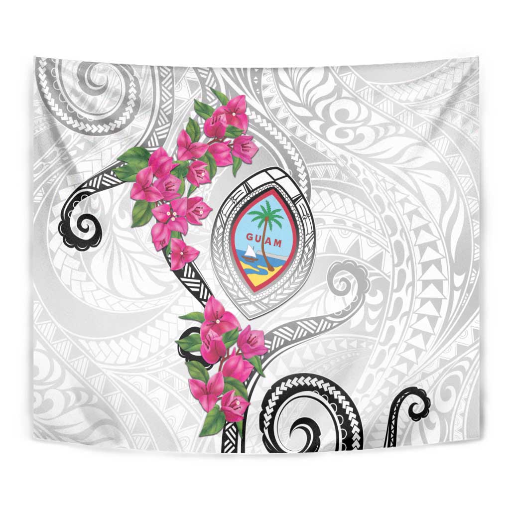 Guam Chamorro Tapestry Curves Polynesian Tattoo Mix Bougainvillea LT05 - Polynesian Pride