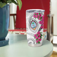 Guam Chamorro Tumbler Cup Curves Polynesian Tattoo Mix Bougainvillea LT05 - Polynesian Pride
