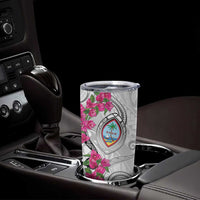 Guam Chamorro Tumbler Cup Curves Polynesian Tattoo Mix Bougainvillea LT05 - Polynesian Pride