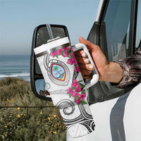 Guam Chamorro Tumbler With Handle Curves Polynesian Tattoo Mix Bougainvillea LT05 - Polynesian Pride