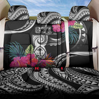 Hafa Adai Guam Back Car Seat Cover Polynesian Tattoo Tropical Flowers LT05 One Size Black - Polynesian Pride