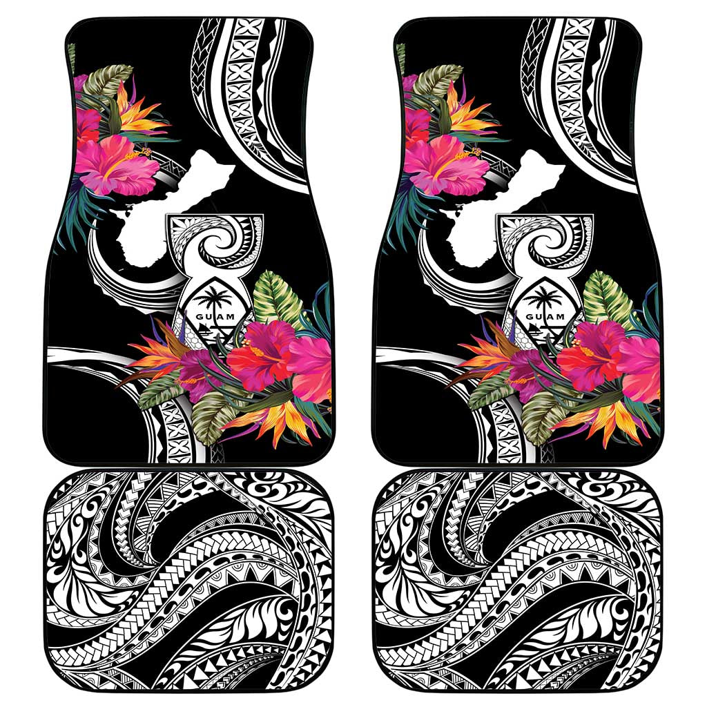 Hafa Adai Guam Car Mats Polynesian Tattoo Tropical Flowers LT05 - Polynesian Pride