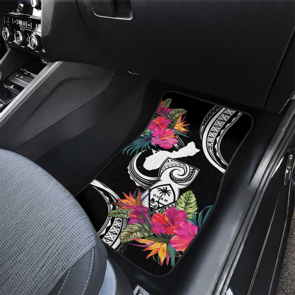 Hafa Adai Guam Car Mats Polynesian Tattoo Tropical Flowers LT05 - Polynesian Pride
