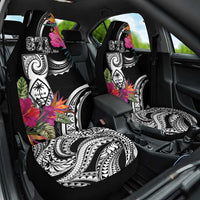 Hafa Adai Guam Car Seat Cover Polynesian Tattoo Tropical Flowers LT05 One Size Black - Polynesian Pride