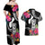 Hafa Adai Guam Couples Matching Off Shoulder Maxi Dress and Hawaiian Shirt Polynesian Tattoo Tropical Flowers