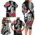 Hafa Adai Guam Family Matching Long Sleeve Bodycon Dress and Hawaiian Shirt Polynesian Tattoo Tropical Flowers