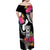 Hafa Adai Guam Family Matching Off Shoulder Maxi Dress and Hawaiian Shirt Polynesian Tattoo Tropical Flowers