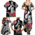 Hafa Adai Guam Family Matching Summer Maxi Dress and Hawaiian Shirt Polynesian Tattoo Tropical Flowers