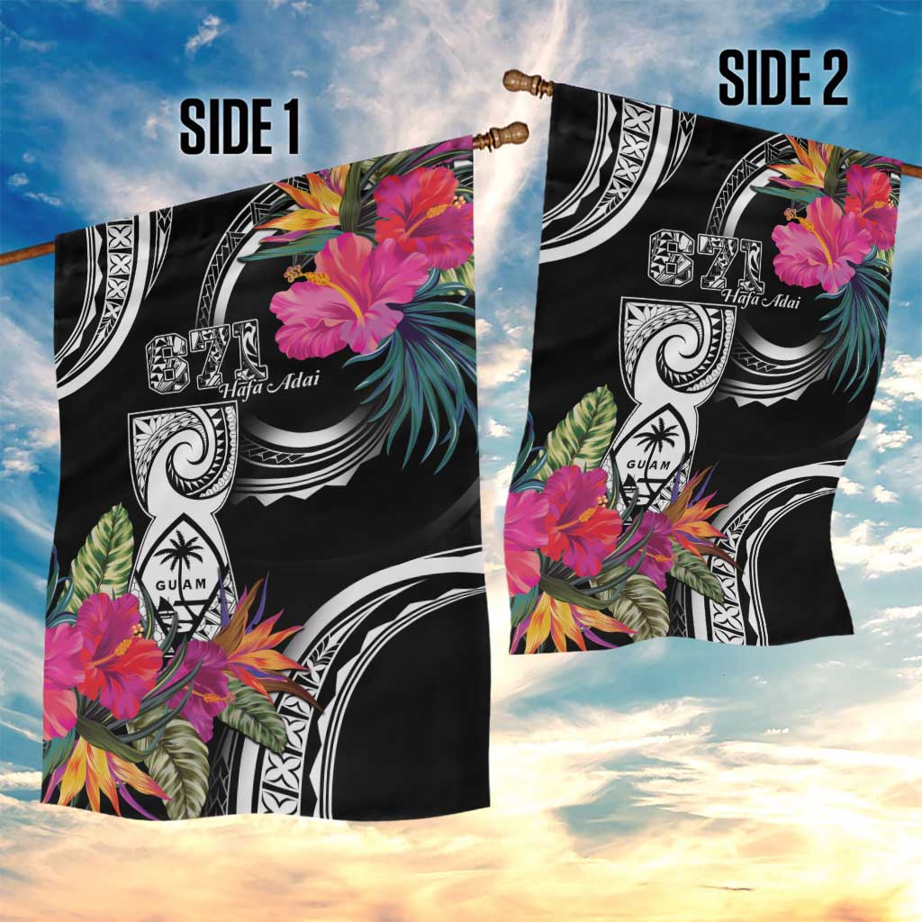 Hafa Adai Guam Garden Flag Polynesian Tattoo Tropical Flowers LT05 - Polynesian Pride