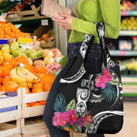 Hafa Adai Guam Grocery Bag Polynesian Tattoo Tropical Flowers LT05 - Polynesian Pride