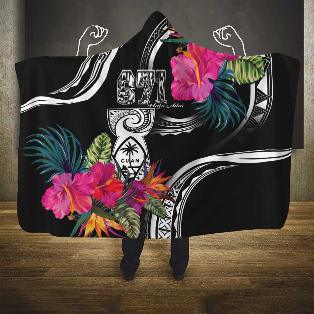 Hafa Adai Guam Hooded Blanket Polynesian Tattoo Tropical Flowers LT05 - Polynesian Pride