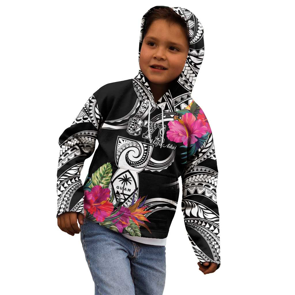 Hafa Adai Guam Kid Hoodie Polynesian Tattoo Tropical Flowers LT05 - Polynesian Pride