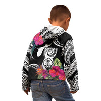 Hafa Adai Guam Kid Hoodie Polynesian Tattoo Tropical Flowers LT05 - Polynesian Pride