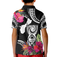 Hafa Adai Guam Kid Polo Shirt Polynesian Tattoo Tropical Flowers LT05 - Polynesian Pride