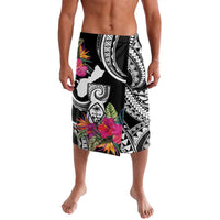 Hafa Adai Guam Lavalava Polynesian Tattoo Tropical Flowers LT05 Black - Polynesian Pride