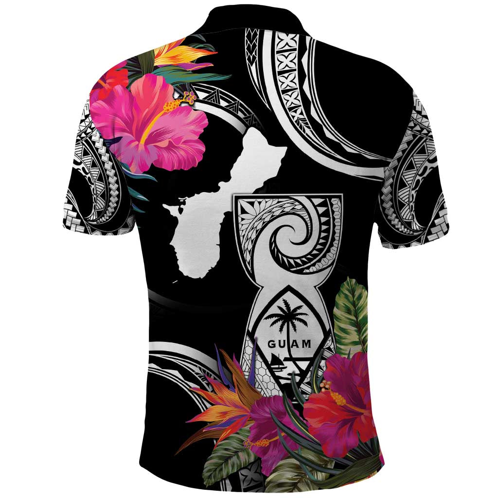 Hafa Adai Guam Polo Shirt Polynesian Tattoo Tropical Flowers LT05 - Polynesian Pride
