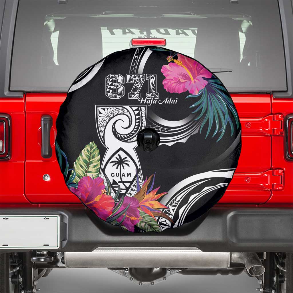 Hafa Adai Guam Spare Tire Cover Polynesian Tattoo Tropical Flowers LT05 - Polynesian Pride