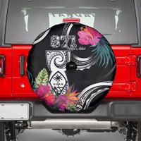 Hafa Adai Guam Spare Tire Cover Polynesian Tattoo Tropical Flowers LT05 - Polynesian Pride