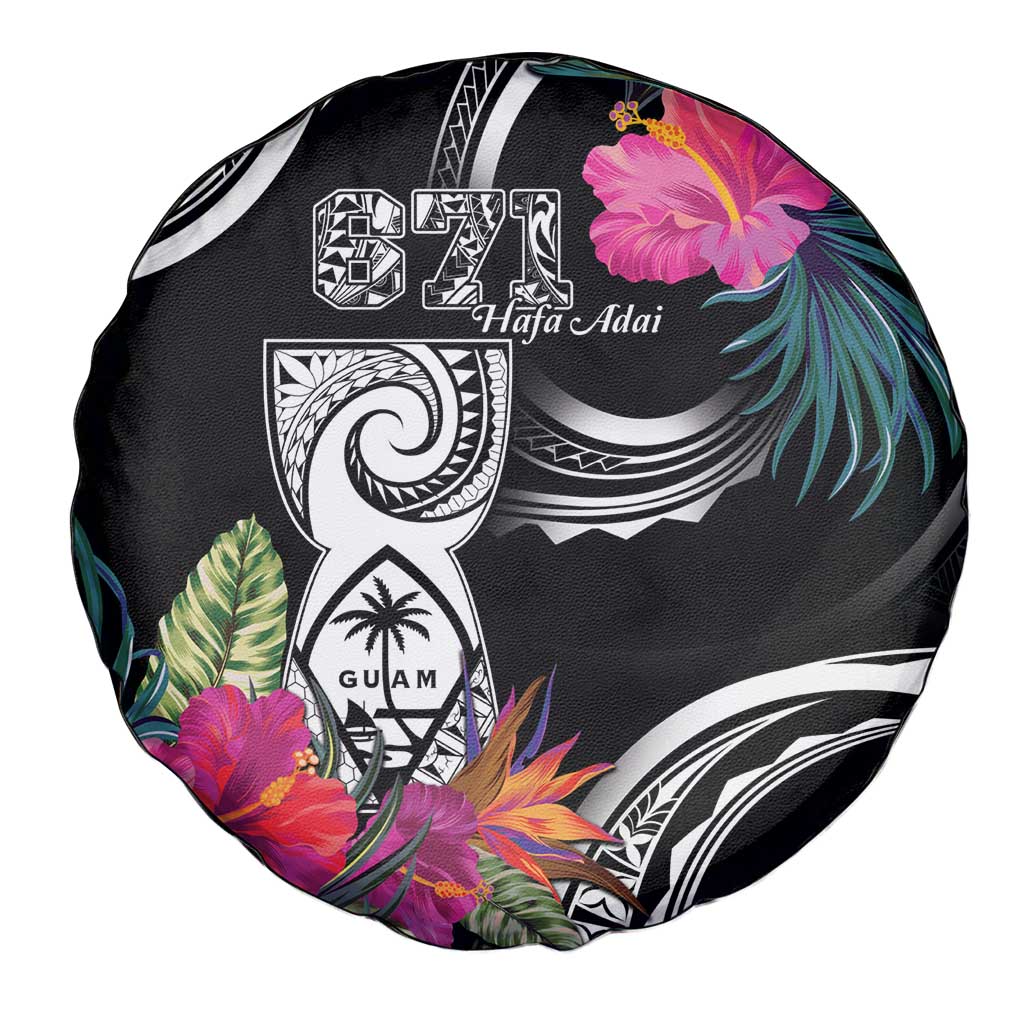 Hafa Adai Guam Spare Tire Cover Polynesian Tattoo Tropical Flowers LT05 - Polynesian Pride