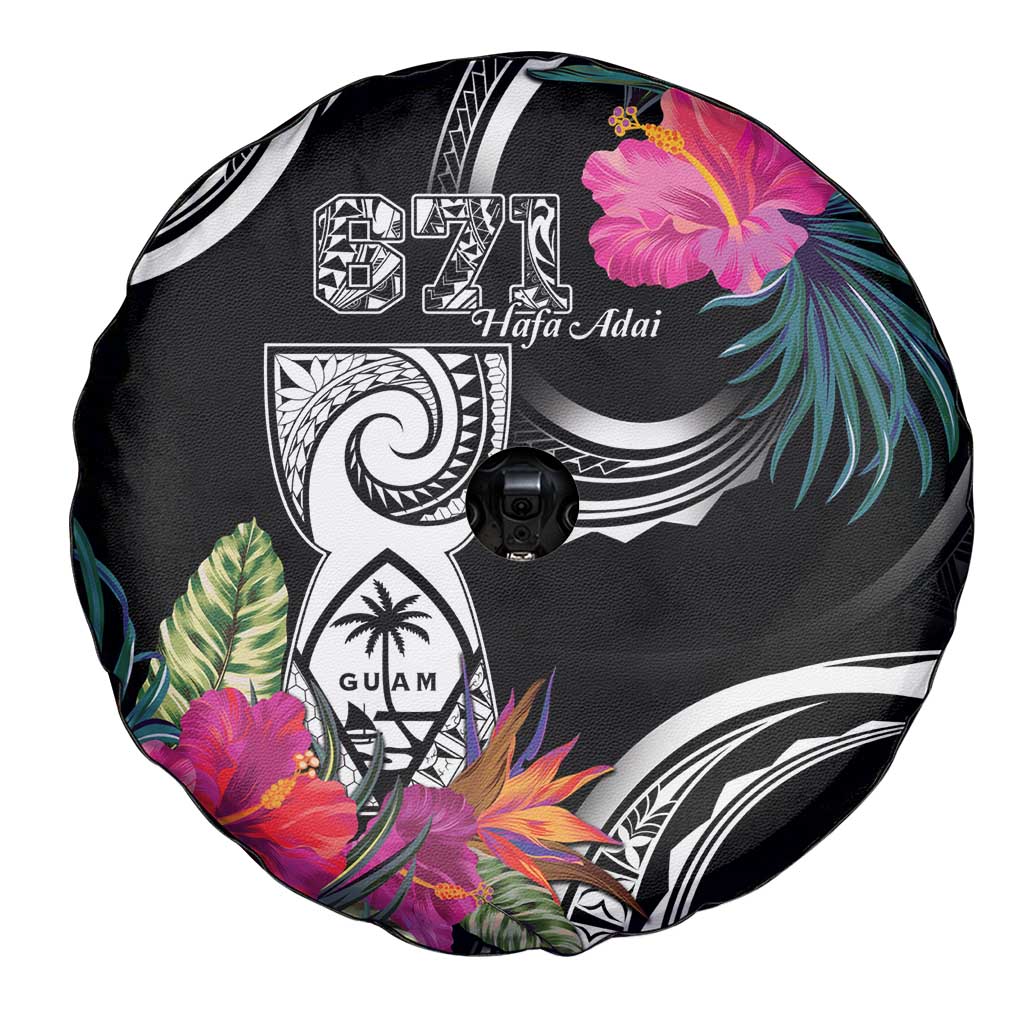 Hafa Adai Guam Spare Tire Cover Polynesian Tattoo Tropical Flowers LT05 - Polynesian Pride