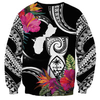 Hafa Adai Guam Sweatshirt Polynesian Tattoo Tropical Flowers LT05 - Polynesian Pride