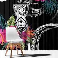 Hafa Adai Guam Window Curtain Polynesian Tattoo Tropical Flowers LT05 - Polynesian Pride