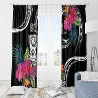 Hafa Adai Guam Window Curtain Polynesian Tattoo Tropical Flowers LT05 - Polynesian Pride