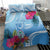 Hafa Adai Guam Bedding Set Tropical Flowers Blue Gradient