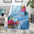 Hafa Adai Guam Blanket Tropical Flowers Blue Gradient