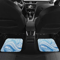 Hafa Adai Guam Car Mats Tropical Flowers Blue Gradient LT05 Set 2pcs - Back Blue - Polynesian Pride