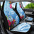 Hafa Adai Guam Car Seat Cover Tropical Flowers Blue Gradient