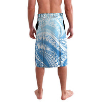 Hafa Adai Guam Lavalava Tropical Flowers Blue Gradient LT05 - Polynesian Pride