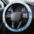 Hafa Adai Guam Steering Wheel Cover Tropical Flowers Blue Gradient