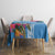 Hafa Adai Guam Tablecloth Tropical Flowers Blue Gradient