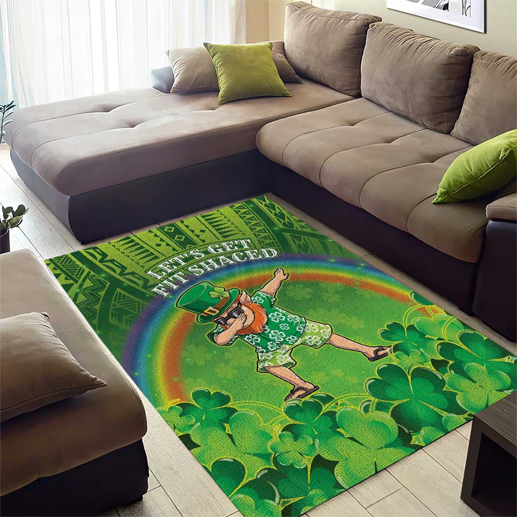 Hawaii Saint Patrick's Day Area Rug Let's Get Fit Shaced LT05 - Polynesian Pride