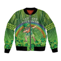 Personalised Hawaii Saint Patrick's Day Bomber Jacket Let's Get Fit Shaced LT05 Unisex Green - Polynesian Pride