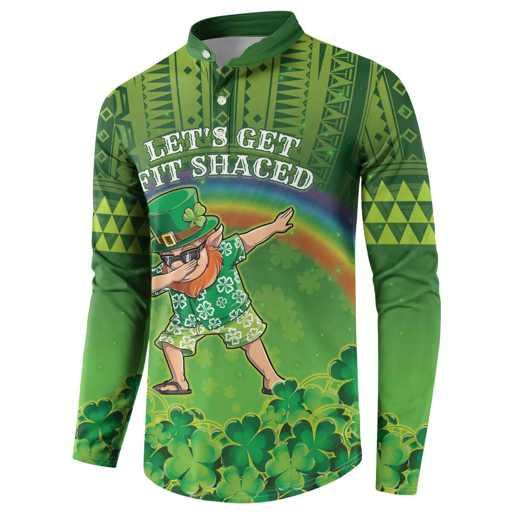 Personalised Hawaii Saint Patrick's Day Button Sweatshirt Let's Get Fit Shaced LT05 - Polynesian Pride