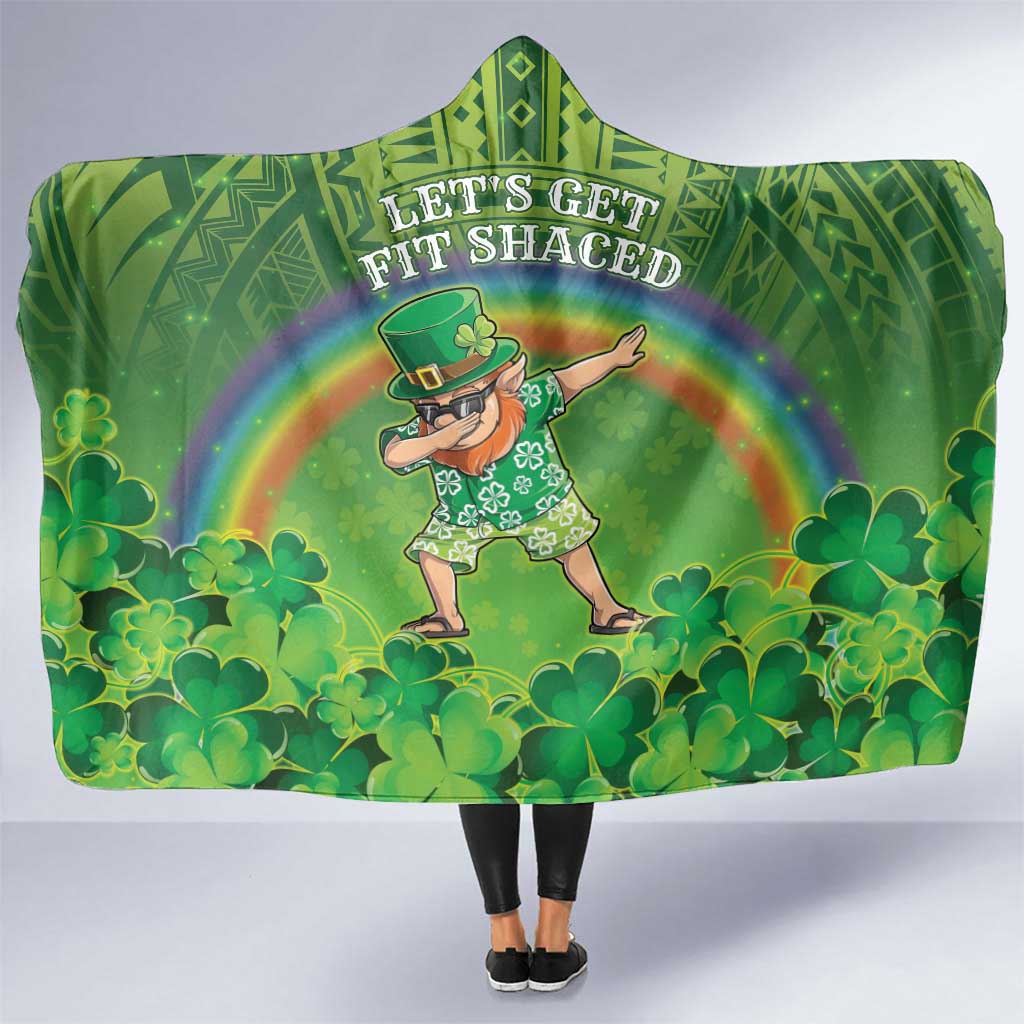 Hawaii Saint Patrick's Day Hooded Blanket Let's Get Fit Shaced LT05 One Size Green - Polynesian Pride