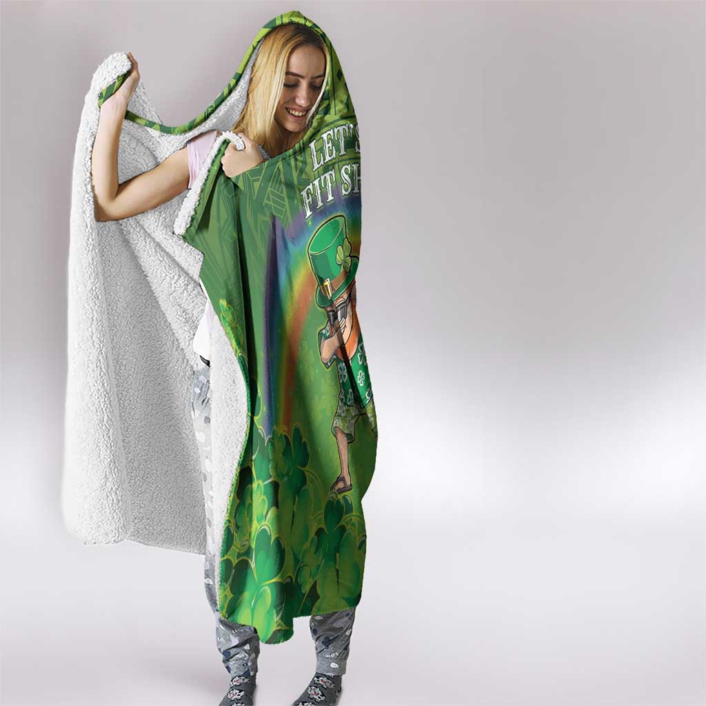 Hawaii Saint Patrick's Day Hooded Blanket Let's Get Fit Shaced LT05 - Polynesian Pride