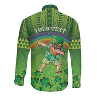 Personalised Hawaii Saint Patrick's Day Long Sleeve Button Shirt Let's Get Fit Shaced LT05 - Polynesian Pride