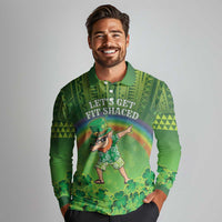 Personalised Hawaii Saint Patrick's Day Long Sleeve Polo Shirt Let's Get Fit Shaced LT05 - Polynesian Pride