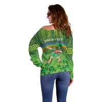 Personalised Hawaii Saint Patrick's Day Off Shoulder Sweater Let's Get Fit Shaced LT05 - Polynesian Pride