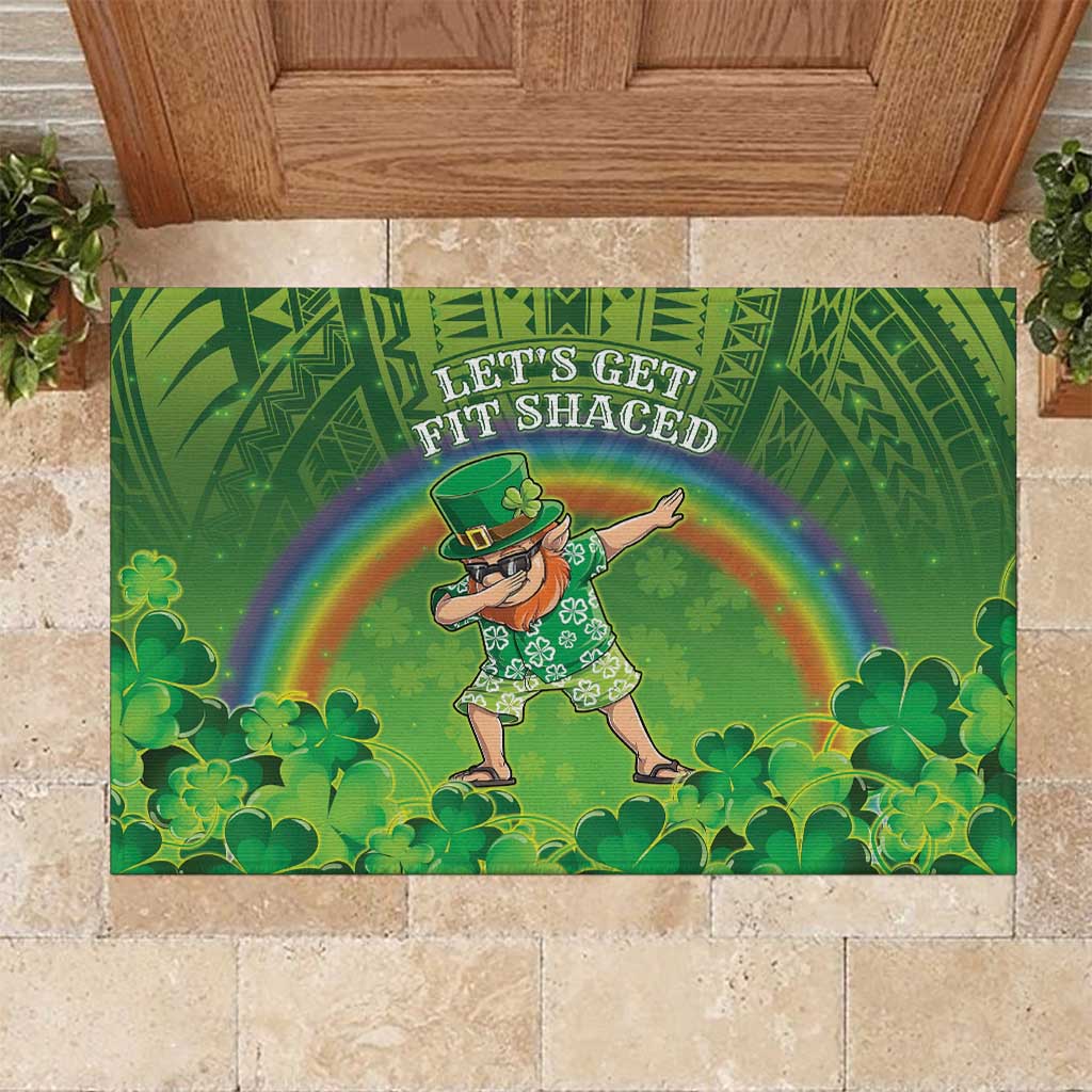 Hawaii Saint Patrick's Day Rubber Doormat Let's Get Fit Shaced LT05 Green - Polynesian Pride